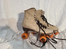 Riedell Rental Leather Roller Skates Chicago Plates  Size 8