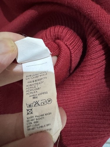Paul & Shark Yachting Dark Red Wool Blend Elbow Patch Knit Pullover Jumper Sz M - Picture 9 of 11