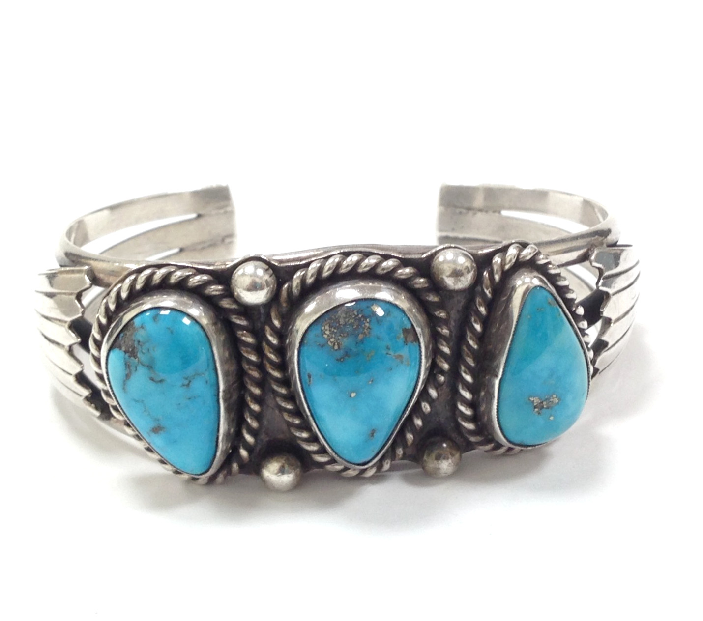 Unsigned Sterling Silver Turquoise Southwestern C… - image 1