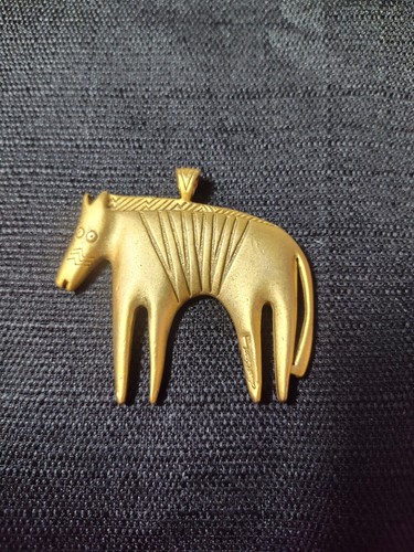 Laurel Burch Necklace Zebra/Horse - Gold Colored - Picture 4 of 11