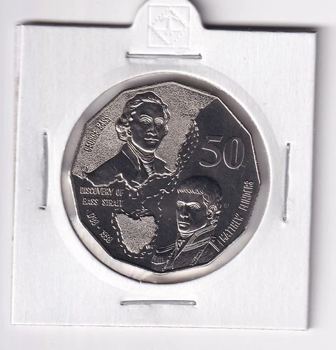 1998 AUSTRALIAN 50 CENT BASS & FLINDERS  VERY FINE CIRCULATED  COIN #1138