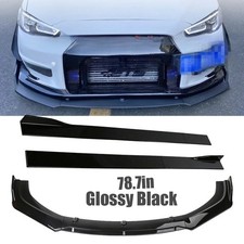 Front Bumper Lip Splitter Spoiler Gloss Black For Mitsubishi Lancer Evo Side S