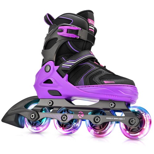 Adjustable Inline Skates for Boys Girls, Kids Roller Skates Ages 4-12 with Li...