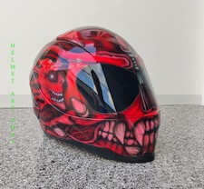 ROTER CUSTOM AIRBRUSH MOTORRADHELM