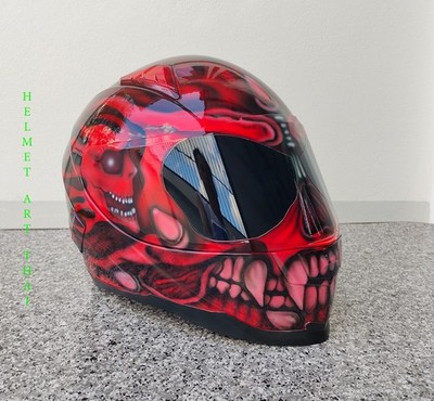 ROTER CUSTOM AIRBRUSH MOTORRADHELM