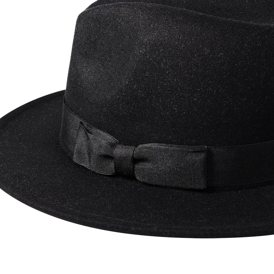 Clásico Sombrero Fedora Ala Ancha Fieltro Lana Panamá Pastel de Cerdo Jazz Sombrero para Hombres Mujeres - Imagen 4 de 4