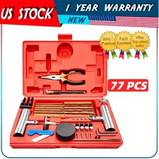 77pcs Tire Repair Kit Heavy Duty Tire Plug Kit Car Truck Motorcycle Plug Patch