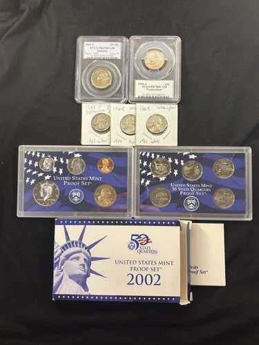 Washington 90% Silver Quarters PCGS Slabs Proof Set 15 Coins Lot Estate