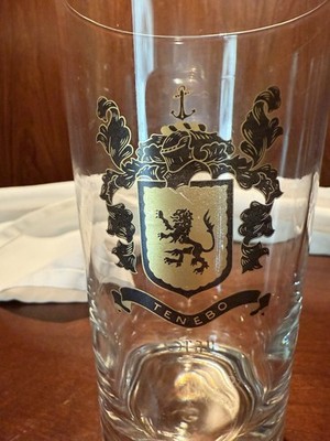 Federal Glass  Lion  Coat of Arms Black Highball Drinking Glass MCM Bar VTG