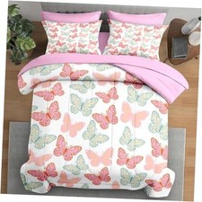 Comforter Set Size, Colorful Vintage 5 Pcs Bedding for Kids and Twin Butterfly