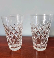 2 WATERFORD CRYSTAL Tyrone 9 Oz Flat Tumblers, 5" x 3" Exc Condition