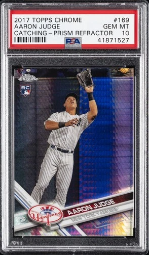 2017 TOPPS CHROME PRISM REFRACTOR #169 AARON JUDGE PSA 10