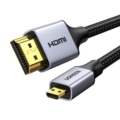 UGREEN 1m Micro HDMI auf HDMI Kabel, 4K 2.0 mit Ethernet, 3D Full HD, HDR ARC