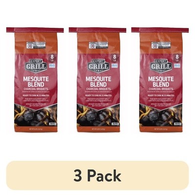 (3 pack) Premium Charcoal Briquets blended with Mesquite