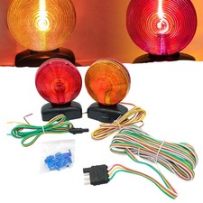 12v Magnetic Trailer Tow Lights Kit Two Sided Red Amber For Rv Truck Car Bike 12v Magnetic Trailer Tow Lights Kit Two Sided Red Amber For Rv Truck Car Bike