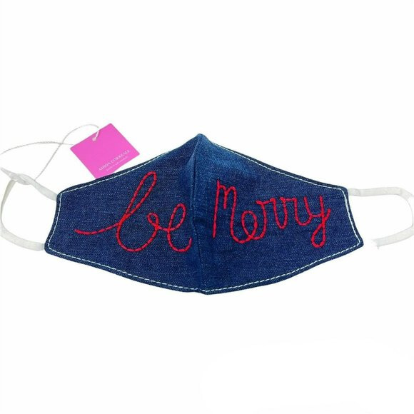 Хлопковая обложка для лица с вышивкой Cheers от Ahida Correale джинсовая ткань Синийкрасный 2090₽