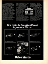 1975 AC Delco Electronics Car Stereo Auto Parts GM General Motors Cars Print Ad