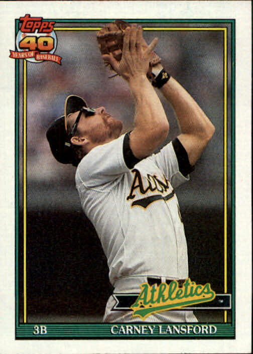 1991 Topps #502 Carney Lansford - NM