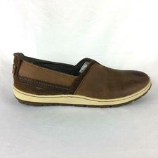 Merrell Ashland Brown Nubuck Leather Casual Slip On Comfort Loafers Womens 7