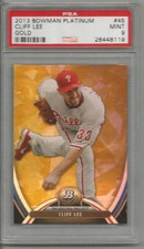 2013 Bowman Platinum Cliff Lee Gold PSA 9