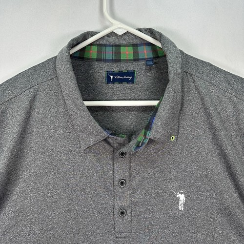 Lot (2) William Murray Golf Polo Shirts Men 2XL Short Sleeve Blue Gray Geometric - Picture 2 of 19