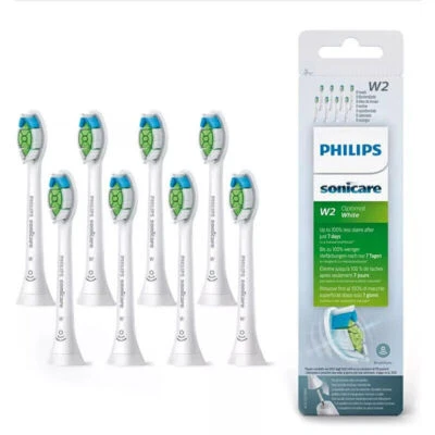 8 X Philips Sonicare W2 Optimal White Standard Schallzahnbürstenköpfe Neu 2025