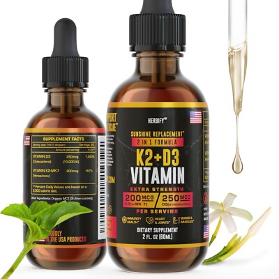Vitamin D3 K2 Drops Liquid Vitamins for Women Men-USA