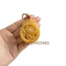 Natural Yunnan Huanglong jade lotus pendant chicken oil yellow, Huang Longyu 