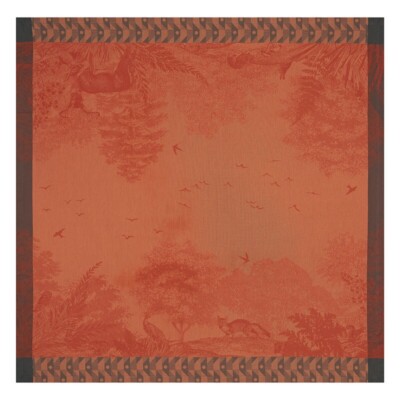 Set of 4 Le Jacquard Francais Foret Enchantee Orange Napkins