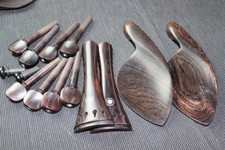 1set Brand new natural ebony 4/4 violin parts peg tailpiece chinrest endpin