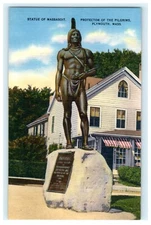 Statue of Massasoit Protector of the Pilgrims View Plymouth MA Massachusetts