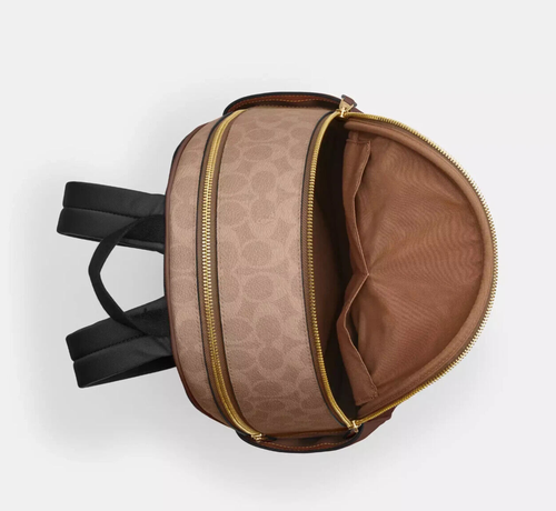 Coach Court Tan/Brown Signature Coated Canvas & Leather Backpack (CZ176) -NWT - Picture 3 of 7