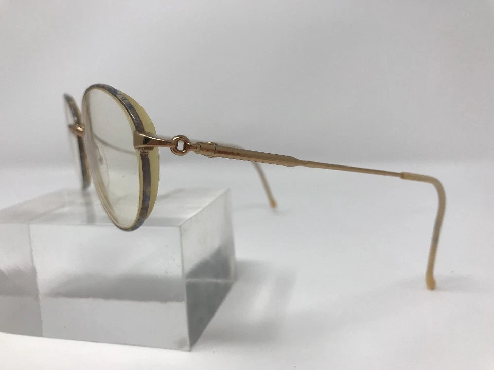 Gafas Safilo Elasta Metal Dorado 51-18 Marco Redondo Borde Completo NK82 Foto 4 de 4