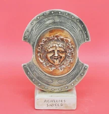 King Achilles miniature shield in casting stone material with medusa head