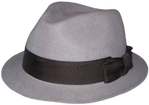 CHRISTYS TRILBY WASHED GREY WOOL HAT 