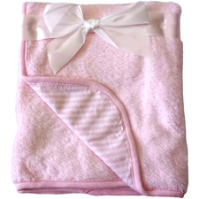 Starting Out Pink White Stripe Baby Girl Blanket Lovey Cotton Polyester Soft NWT