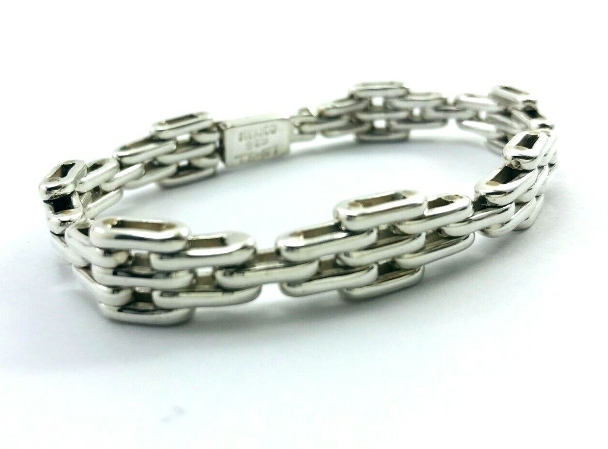 FIFTH　TAXCO SILVER BRACELET VTG Taxco Mexico Modernist Link Bracelet 925 Sterling Silver