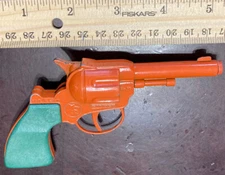 *Rare Vtg MiNi Conher/Gonher No.55 Die-Cast Revolver CapGun Toy Orange/Grn Spain