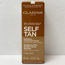 Clarins Self Tan Radiance-Plus Golden Glow Booster for Face 0.5 oz / 15mL NEW