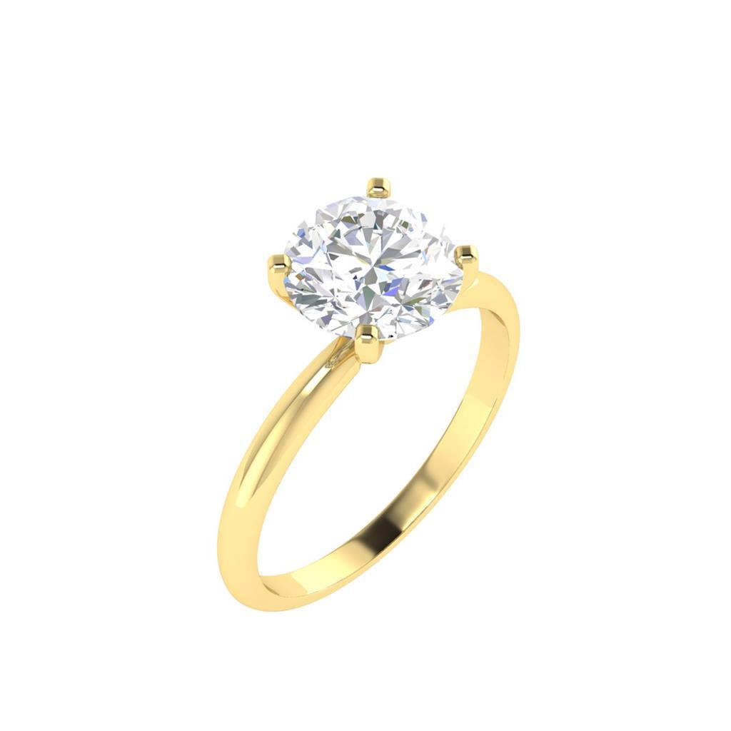 I2 J Carat Round Diamond Solitaire Engagement Ring Prong Set