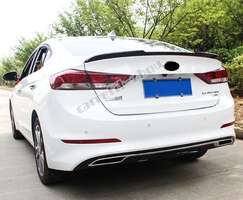 For Hyundai Elantra 2017-2018 Glossy Black Rear Trunk Spoiler Tail Lip Wing Bar - Picture 4 of 9