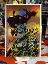 Do You Pooh Poohverine Tiggom Virgin Foil YellowSkull Variant4/5 Signed ByMarat comic cover