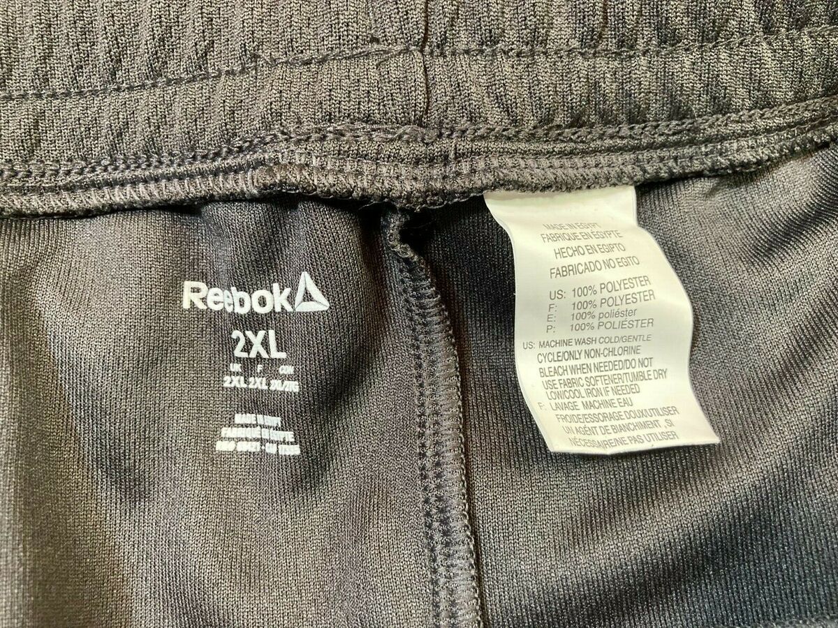 REEBOK TRACK SWEATPANTS MEN'S 2XL ELASTIC WAIST DRAWSTRING REEBOK TRACK SWEATPANTS MEN'S 2XL ELASTIC WAIST DRAWSTRING