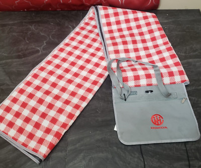Oniva Picnic Time Brand Picnic Blanket Tote Roll-Up Honda Auto Embroidered