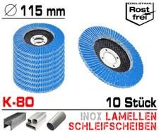 10 x Fächerscheiben Lamellenscheiben Schleifscheiben Schleifmop INOX 115mm / 80