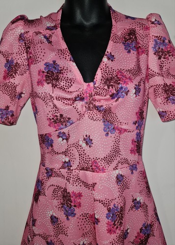 Vintage 1970s floral summer dress size small W26 B30 - Picture 5 of 11