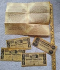 Reproductions:  Gettysburg Address, 4 CW period bank notes