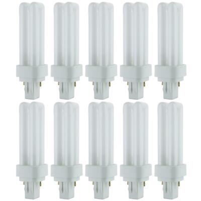 10 Pack Sunlite 13 Watt PLD 2-Pin Double Twin Tube, GX23-2 Base, Warm White