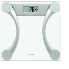 PE Taylor  Precision Products Instant Read 400-lb Glass and Metallic Bathroom Sc