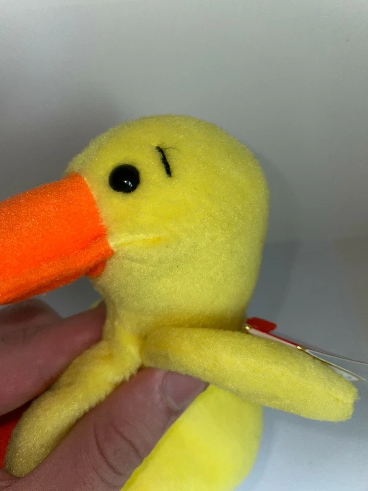 Quackers the Duck Ty Beanie Baby Original 1994 (Retirado) RARO CON ERRORES Foto 3 de 4